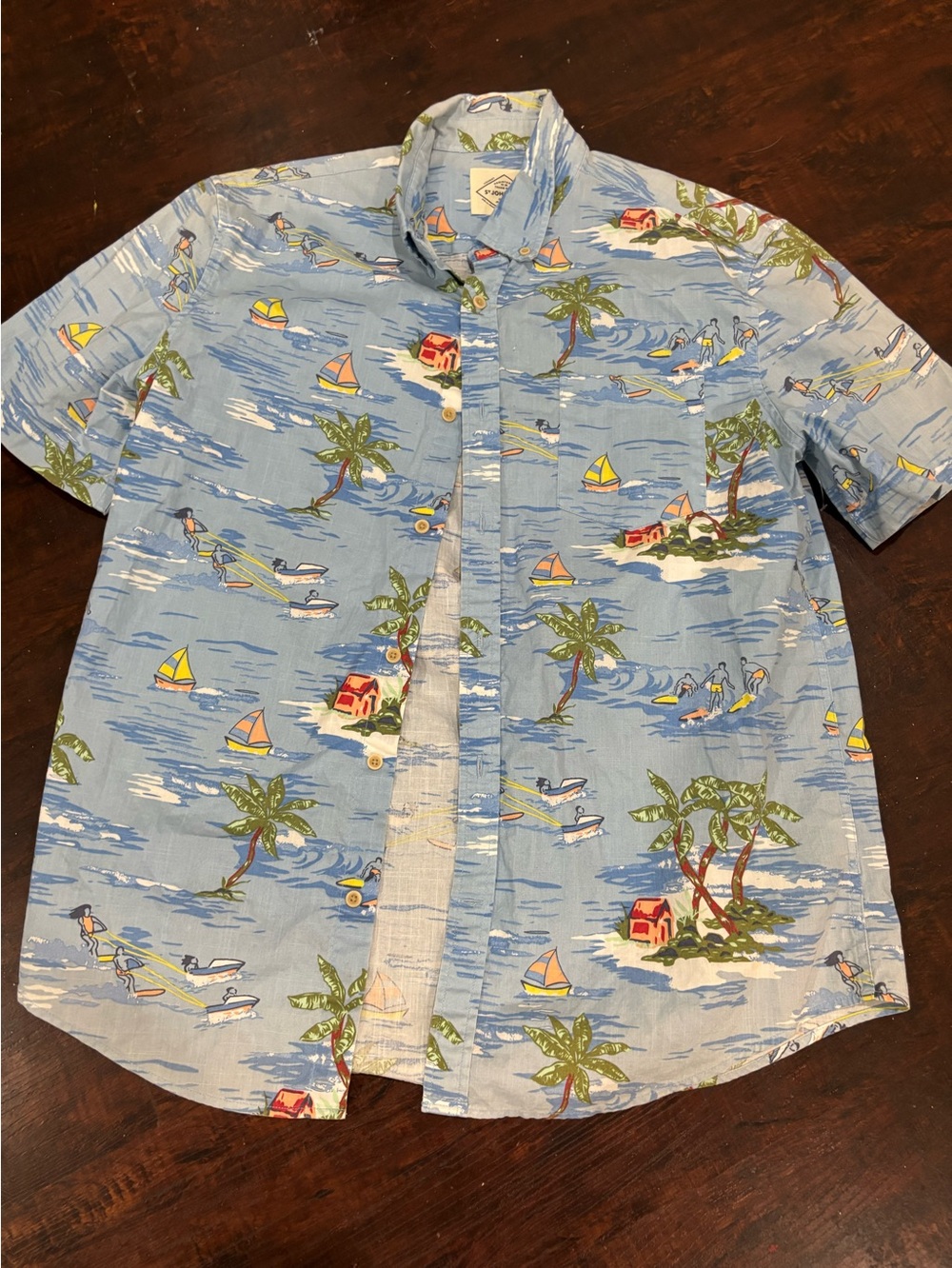 St Johns Bay Large Island Hawaiian Shirt